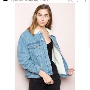 Brandy Melville Sherpa Denim Jacket